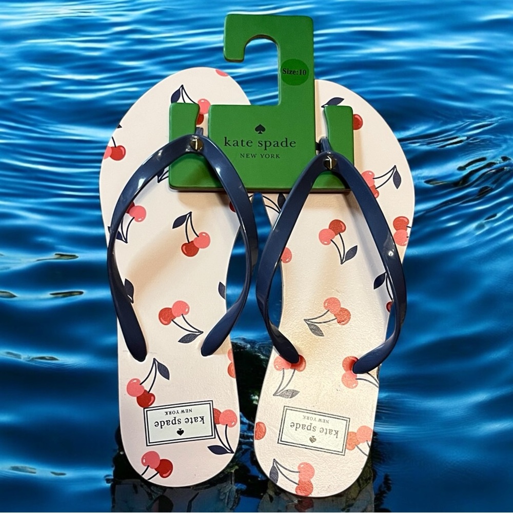 🆕 Kate Spade Fleur Dancing Cherry Flip Flops